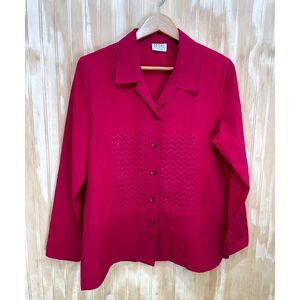 Regal VTG button up shirt USA made sequins embellished holidays casual women XL